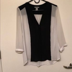 Black and White Blouse